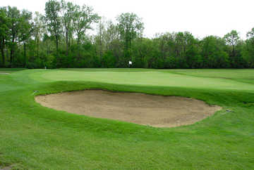 A view of green with bunker in foreground at Turnberry Golf Course